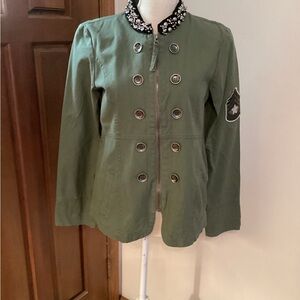 Daytrip Olive Embellished Utility Jacket